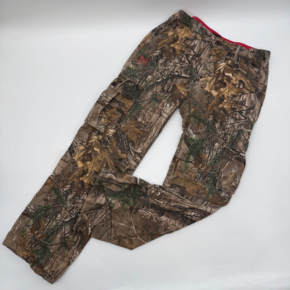 Realtree Camo Cargo Pants Mens Size Medium Brown Woodland Hunting Y2K Trousers